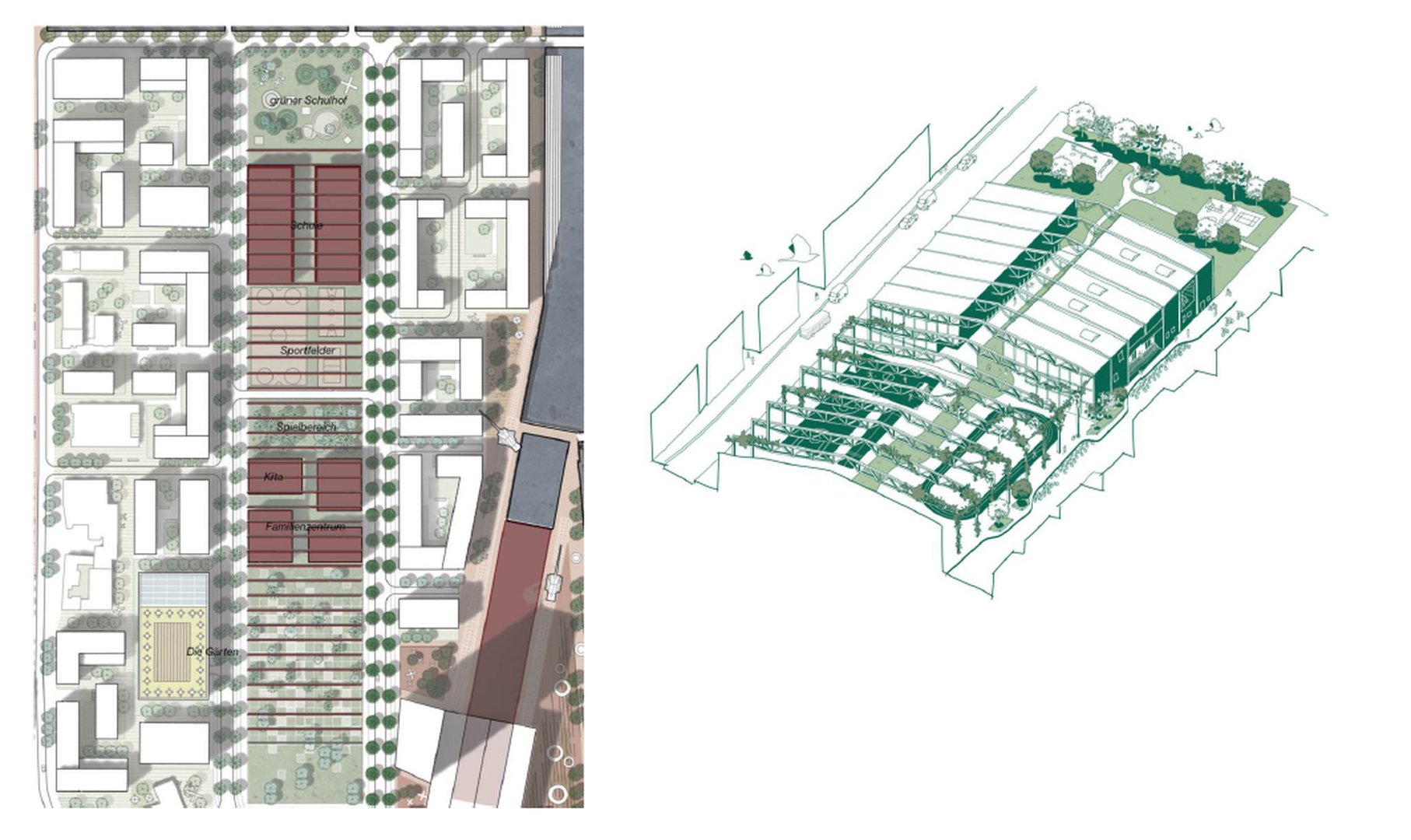 Werftquartier – Grüner Finger // ehemalige Schiffbauhalle